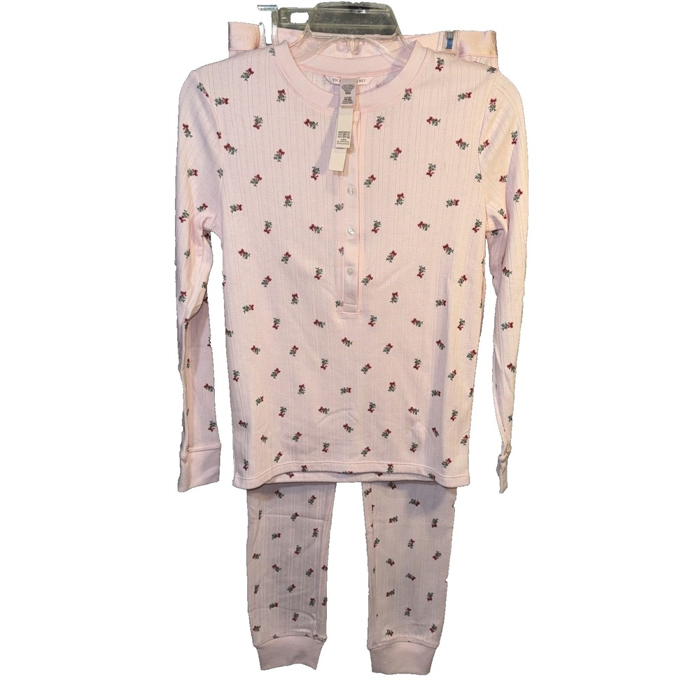 NWT Victoria's Secret 2 pc pajamas Sleep Shirt & Jogger Pink bows SP valentine